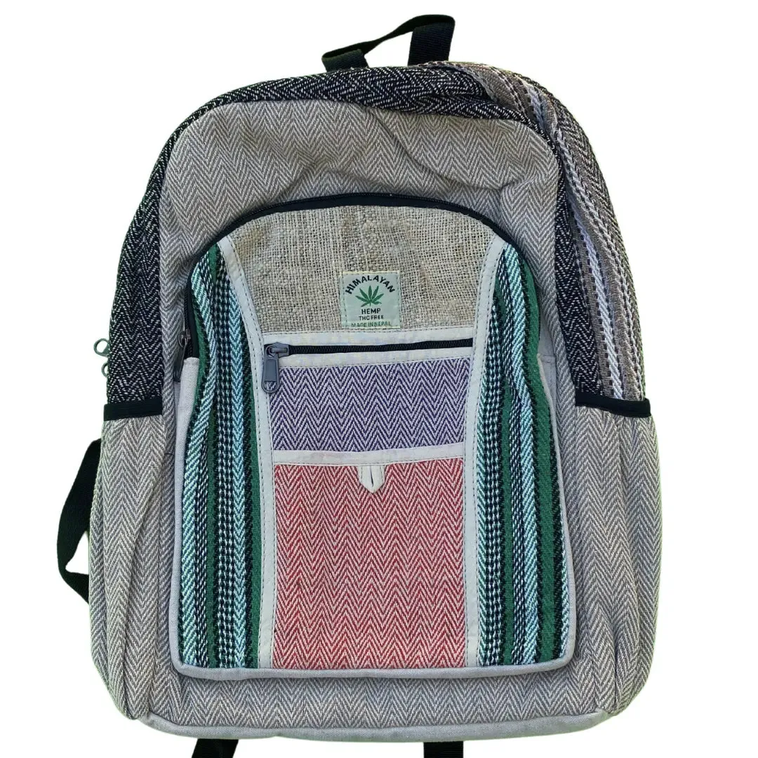Multi-Color Hemp Backpack - Pure Himalayan Hemp (THC Free)