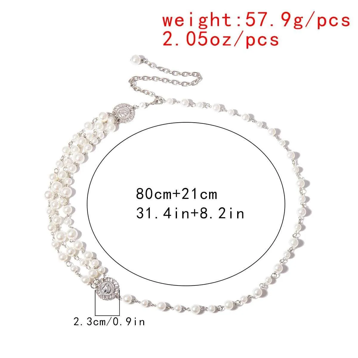 Multi-layer Natural Pearl Bead Sash - Baroque Style Pearl Waist Chain - Ivory Pearl Waist Belt - Trendy Pearl Wedding Belly Chain