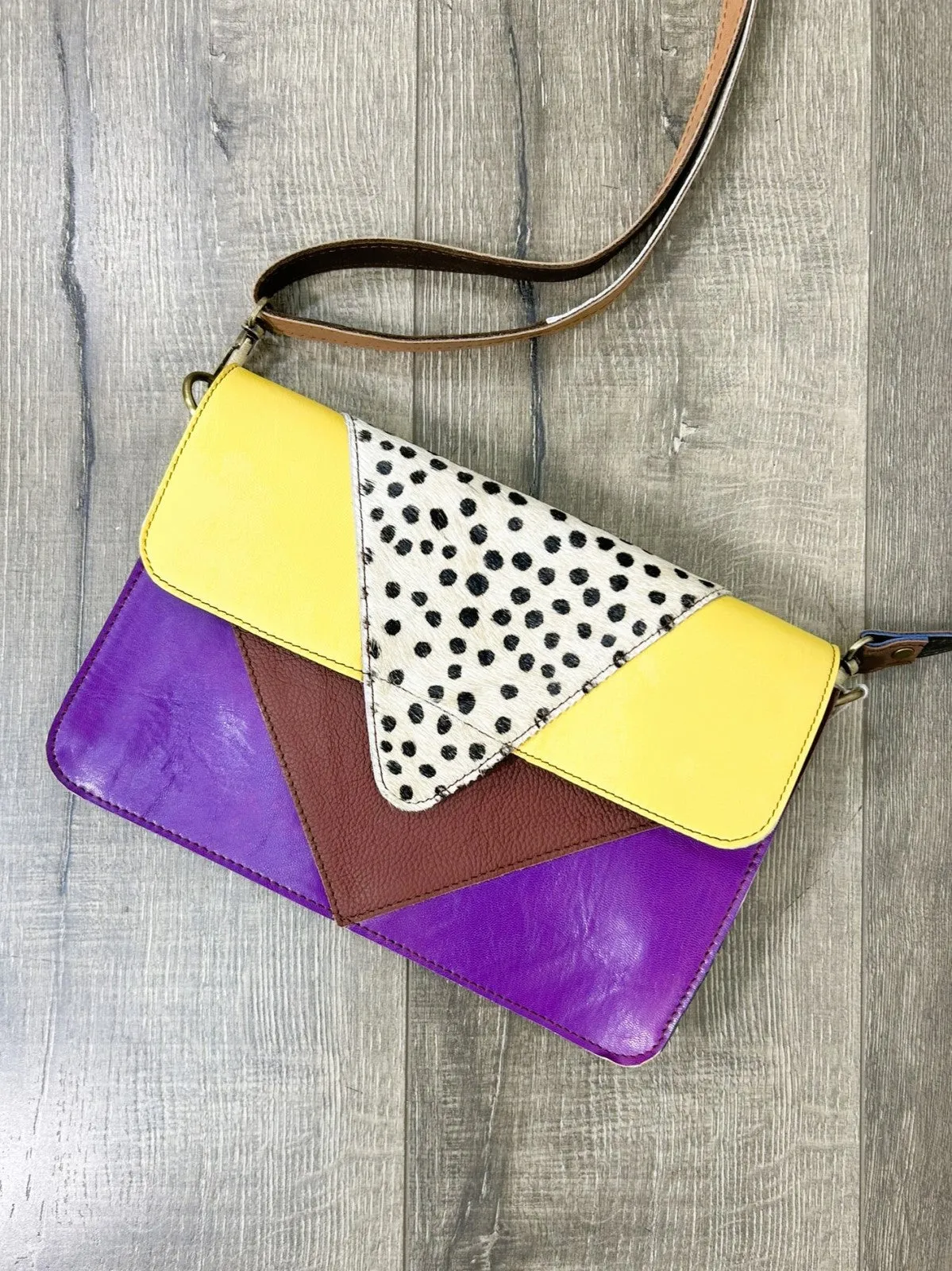Multi Leather Animal Print Rectangle Bag