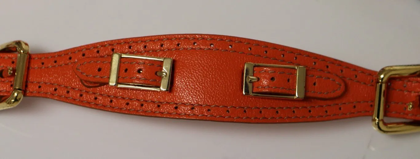 Multicolor Leather Metal Plastic Logo Belt