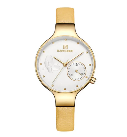 Multifunctional Quartz Leather Band Watch For Women