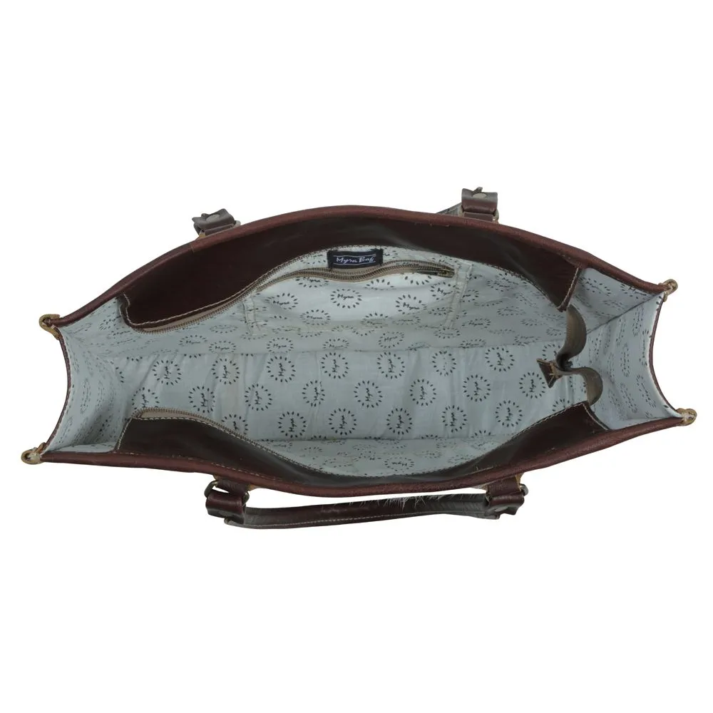 Myra Bag Turquoise Begonias Hand-Tooled Bag