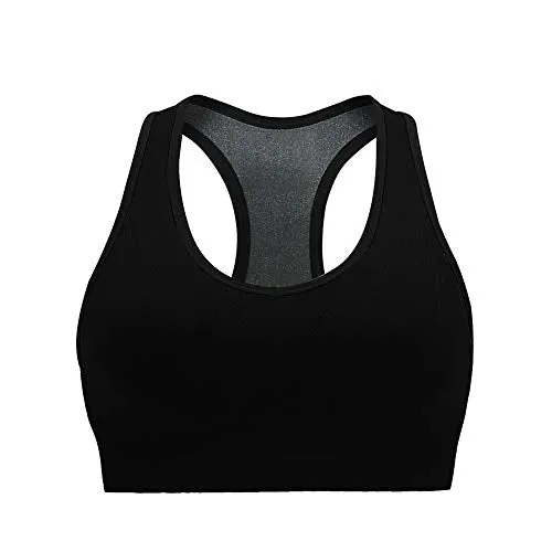 NanaDay Racerback Sports Bras for Women High Impact Workout Gym Yoga Activewear Bra 3-Pack (Black Grey White, 2XL)