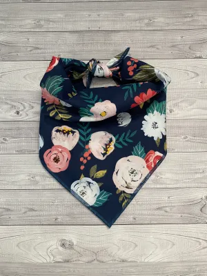 Navy Floral Bandana