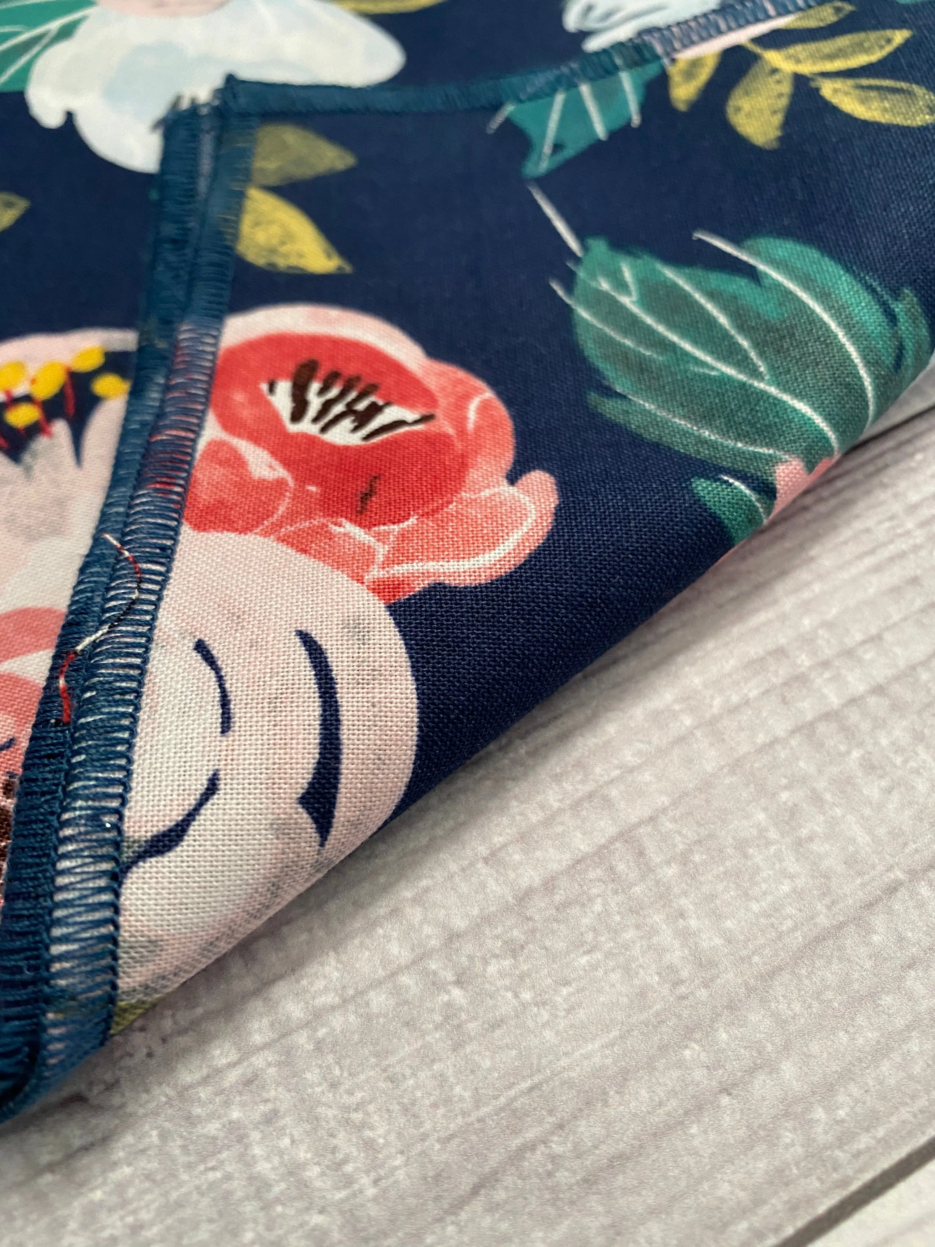 Navy Floral Bandana
