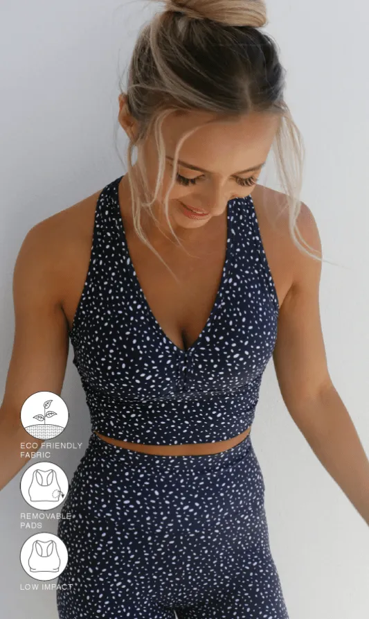Navy Star Dust Eco Racer Back Bra