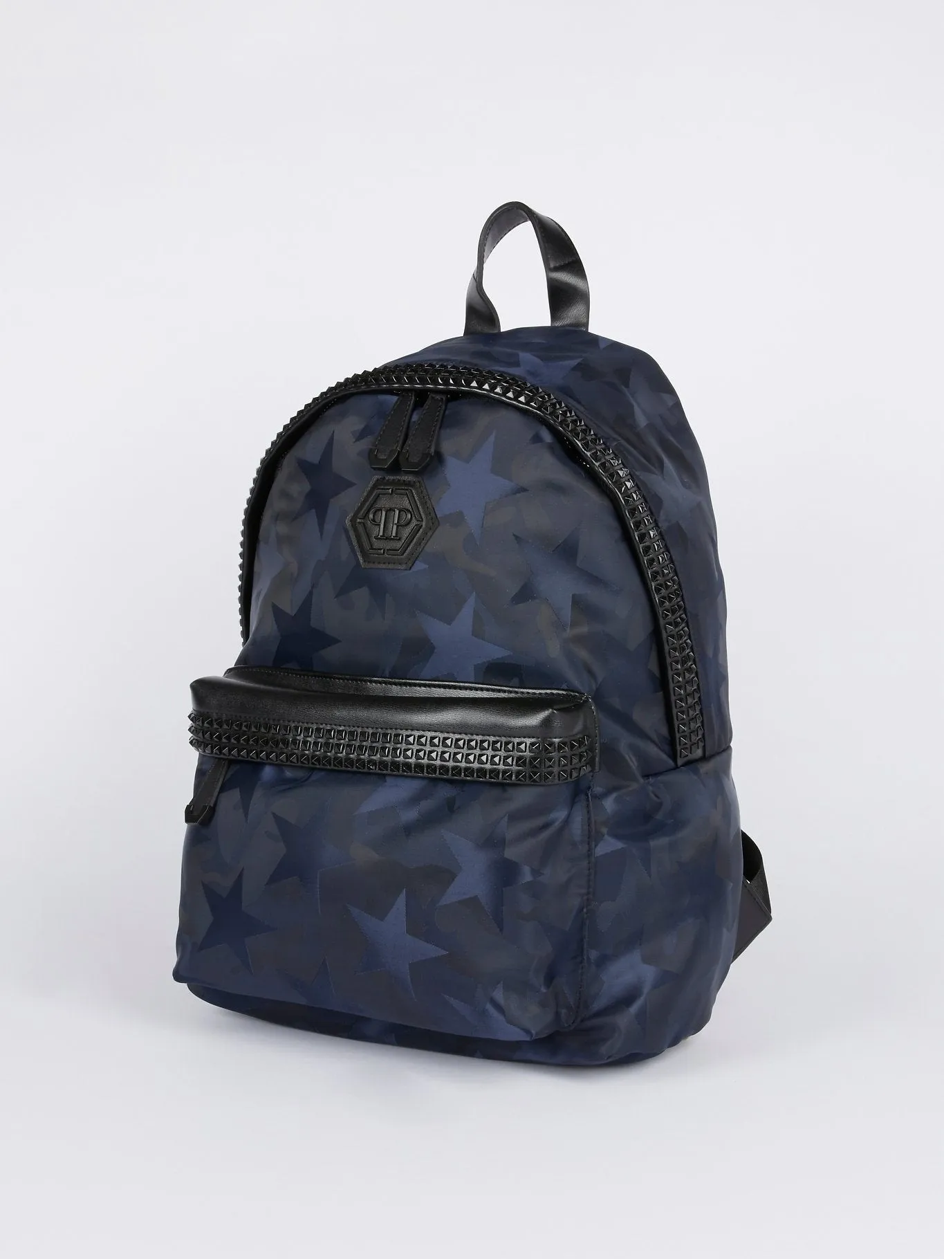 Navy Star Print Embellished Backpack