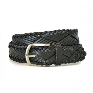 NELSON - Mens Black Genuine Leather Belt