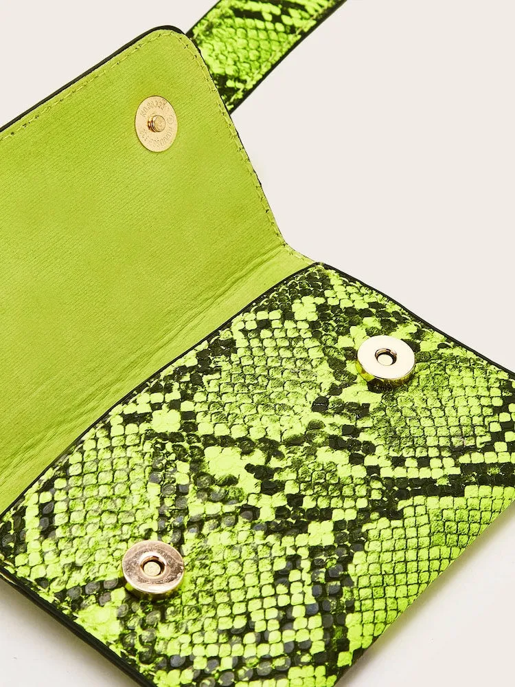 Neon Green Snake Print Fanny