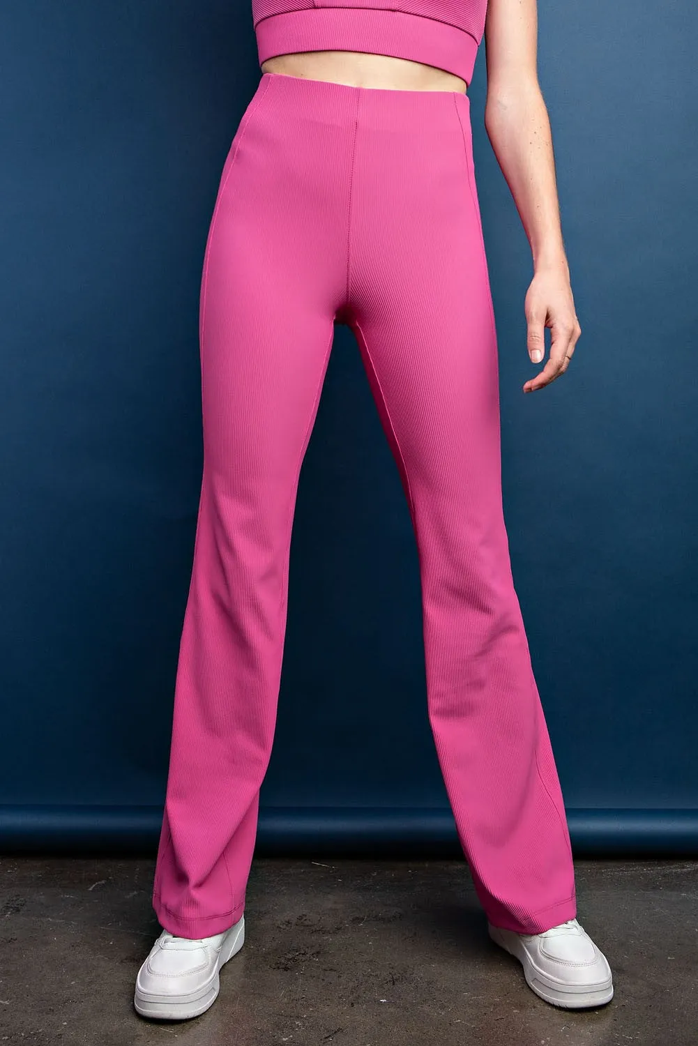 Neon Pink Pintuck Leggings