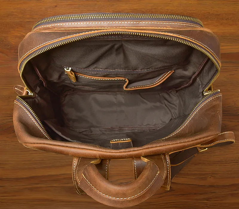 New Arrival Vintage Backpack Crazy Horse Leather Men Travel Backpack Casual Backpack ESS3983