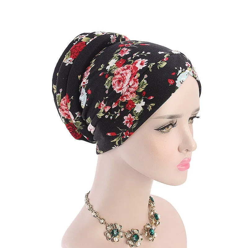 New Bohemian Printed Turban Cap Sponge Muslim