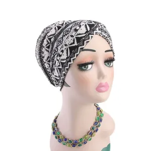 New Bohemian Printed Turban Cap Sponge Muslim