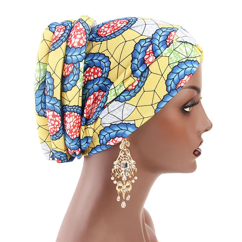 New Bohemian Printed Turban Cap Sponge Muslim