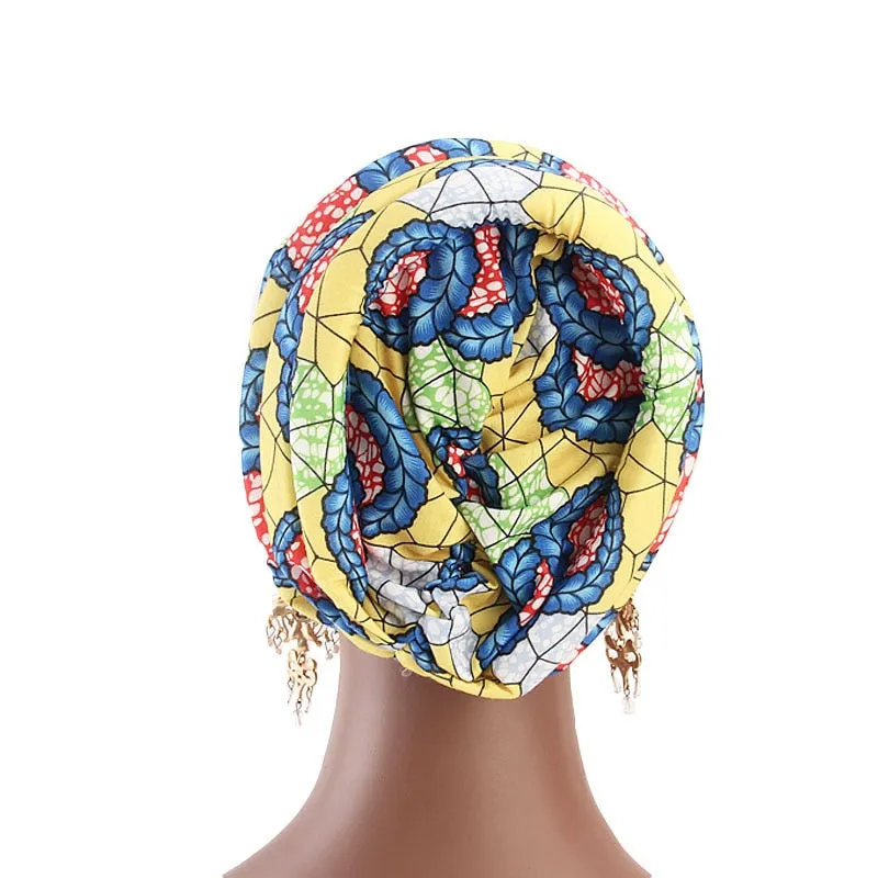 New Bohemian Printed Turban Cap Sponge Muslim