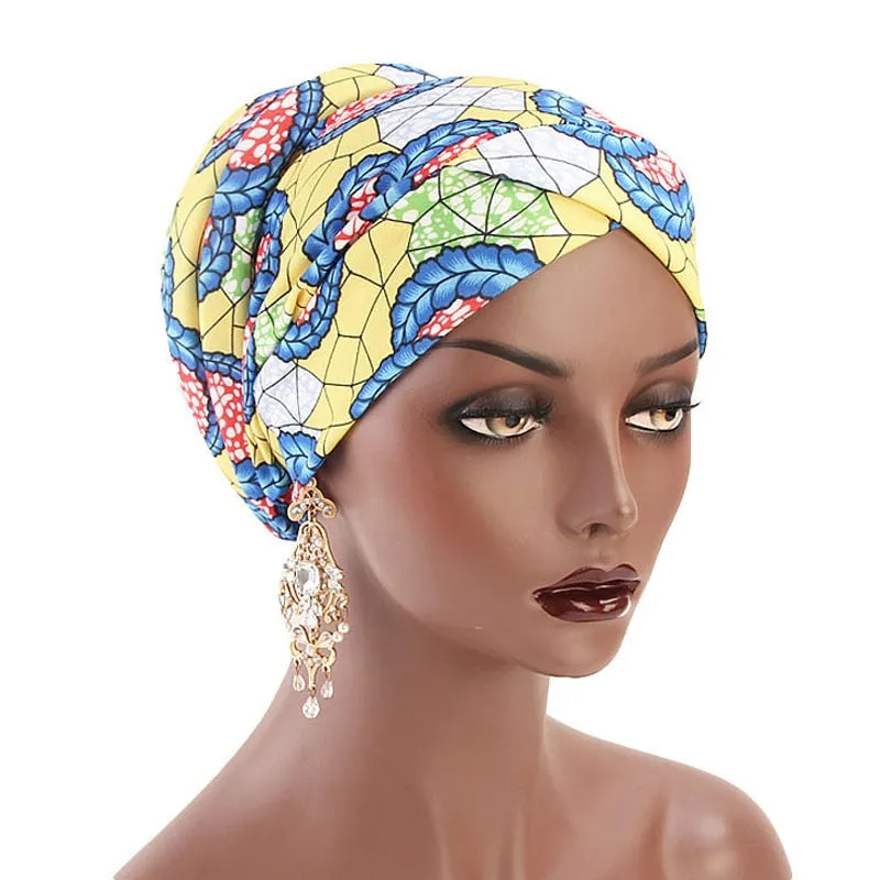 New Bohemian Printed Turban Cap Sponge Muslim