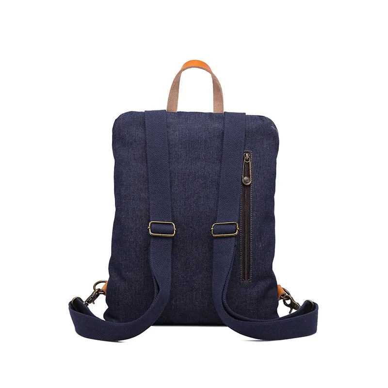 New Denim Canvas Casual Backpack Leather With Canvas School Backpack Fashion Travel Canvas Backpack YD3136