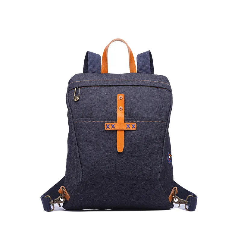 New Denim Canvas Casual Backpack Leather With Canvas School Backpack Fashion Travel Canvas Backpack YD3136