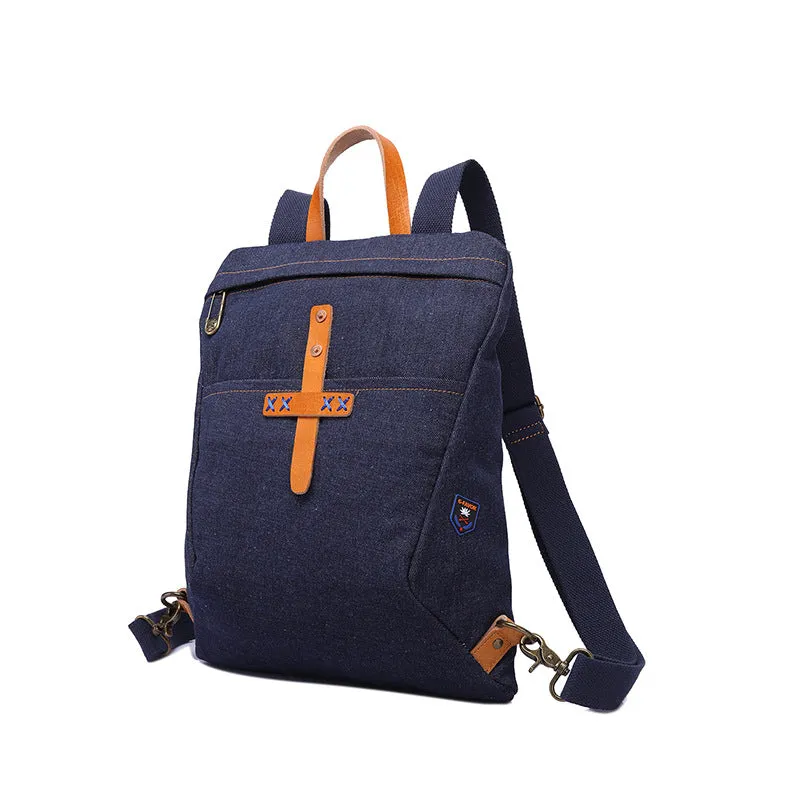 New Denim Canvas Casual Backpack Leather With Canvas School Backpack Fashion Travel Canvas Backpack YD3136