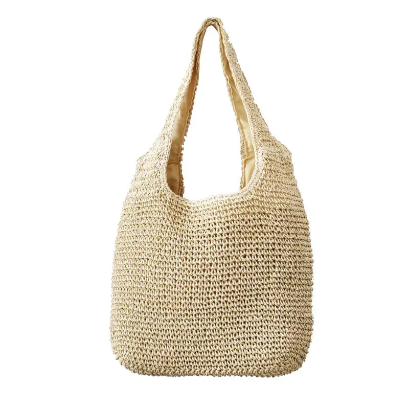 New Fashion Straw Tote Bag Woven Large Capacity Handbags Summer Beach Straw Bags Casual Tote Purses
