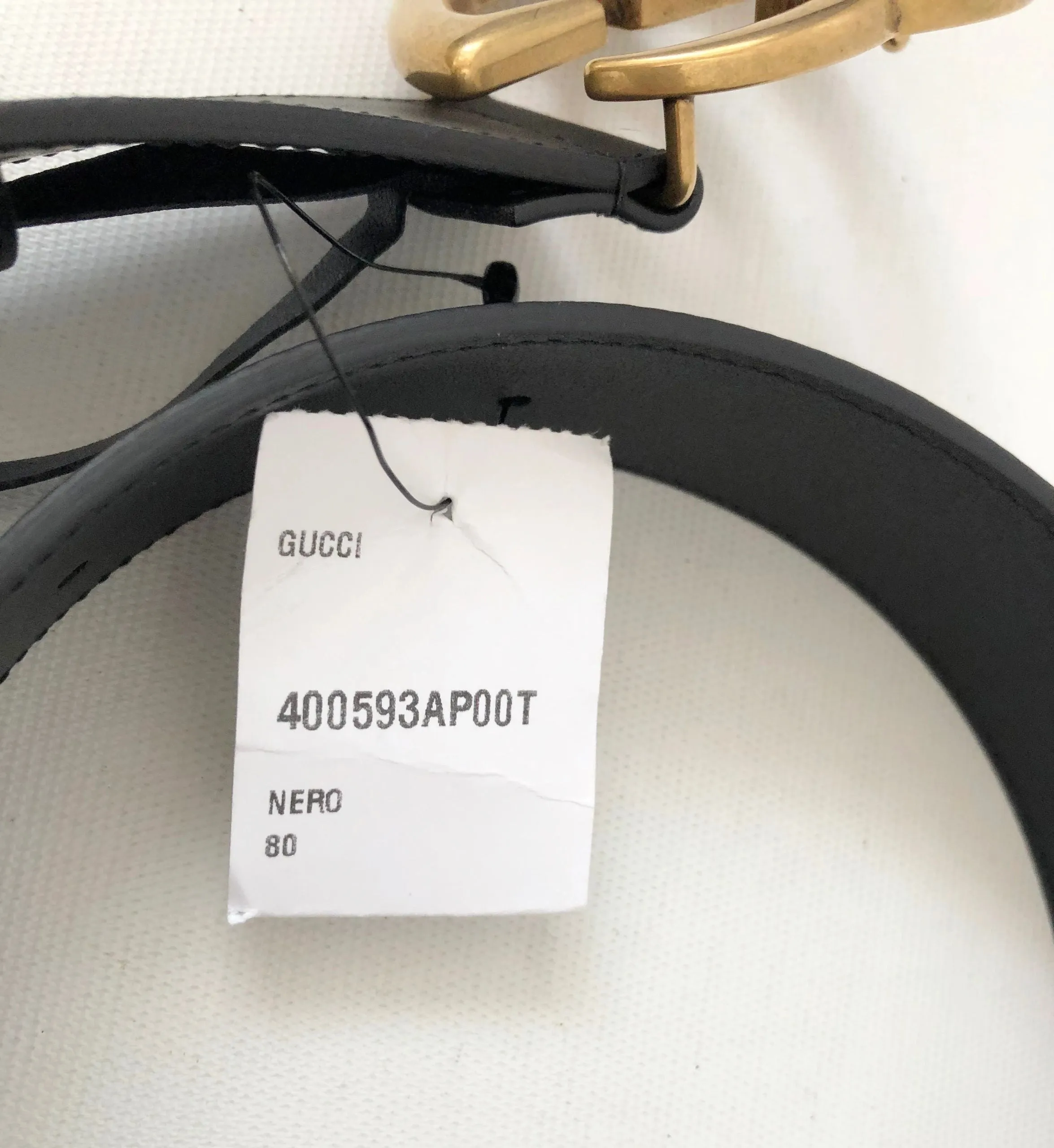 NEW Gucci Black Marmont Gg Belt Designer Size 80