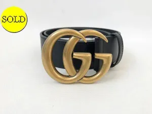 NEW Gucci Black Marmont Gg Belt Designer Size 80