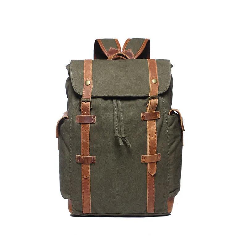 New Large Capacity Canvas Backpack Leather With Canvas Travel Backpack Canvas School Backpack YD2050