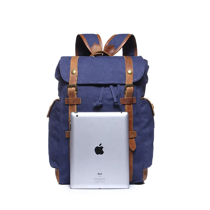 New Large Capacity Canvas Backpack Leather With Canvas Travel Backpack Canvas School Backpack YD2050