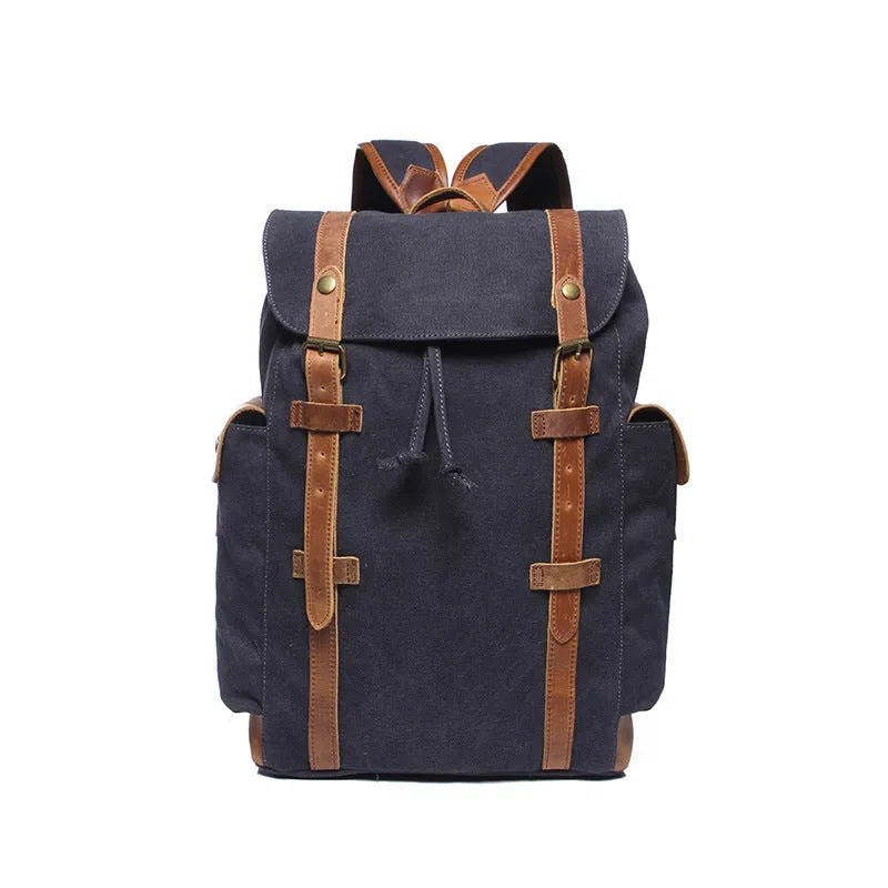 New Large Capacity Canvas Backpack Leather With Canvas Travel Backpack Canvas School Backpack YD2050
