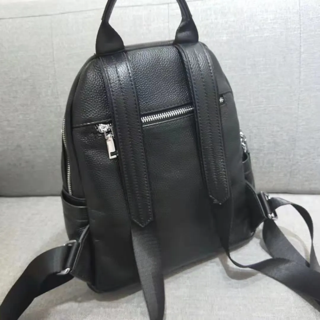 New Taro Blue Color Fashion Women Backpack Genuine Cow Leather