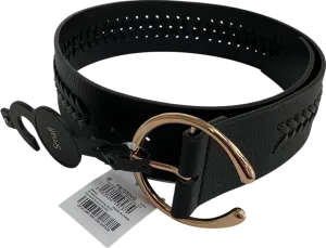 Next Black Plait Detail Wide Belt UK S