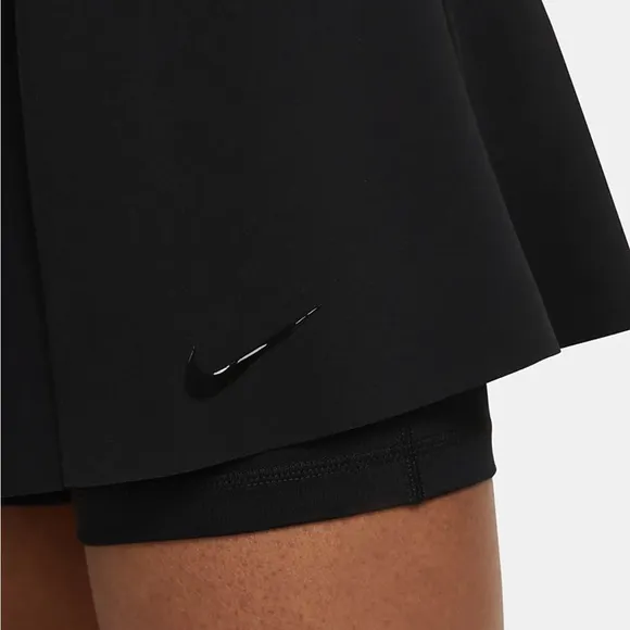 Nike Club Skirt Dri-Fit Advantage Skort Athletic Black Tennis Skirt NEW Womens M