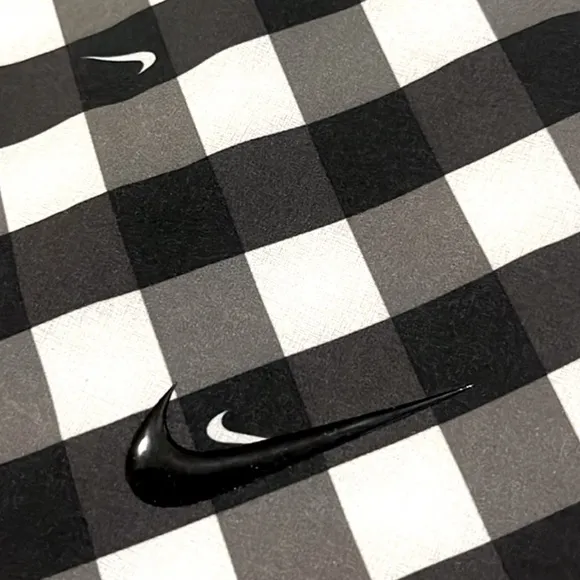Nike Dri-FIT sz XL black &amp; White logo check print Club Performance Tennis skort