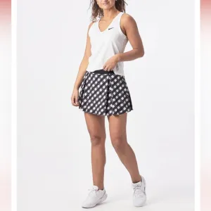 Nike Dri-FIT sz XS black &amp; White logo check print Club Performance Tennis skort