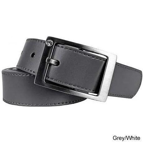 Nike Ladies Rhinestone Harness Reversible Leather Golf Belts XS Grey/White