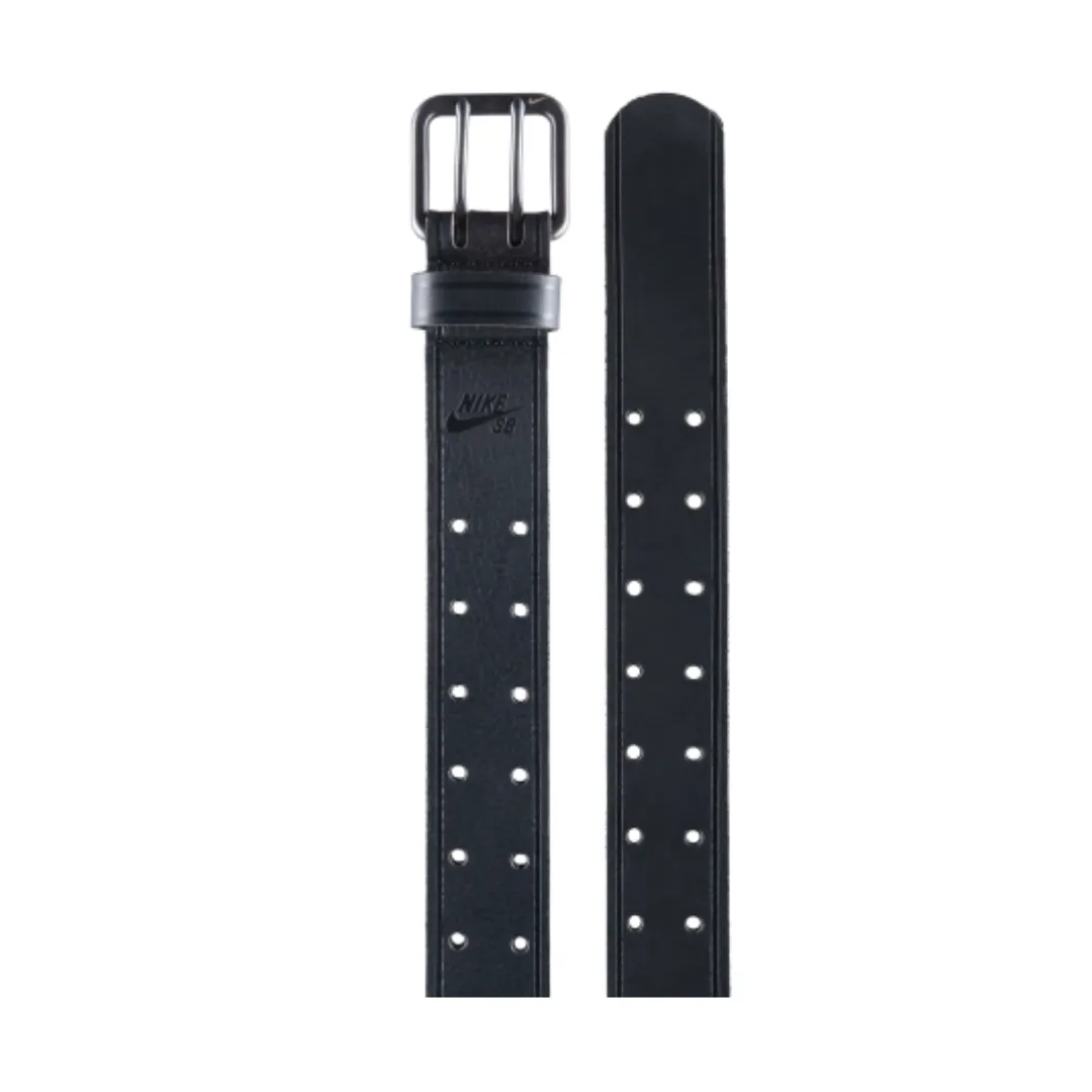 Nike SB Double Hole Perf Leather Belt - Black