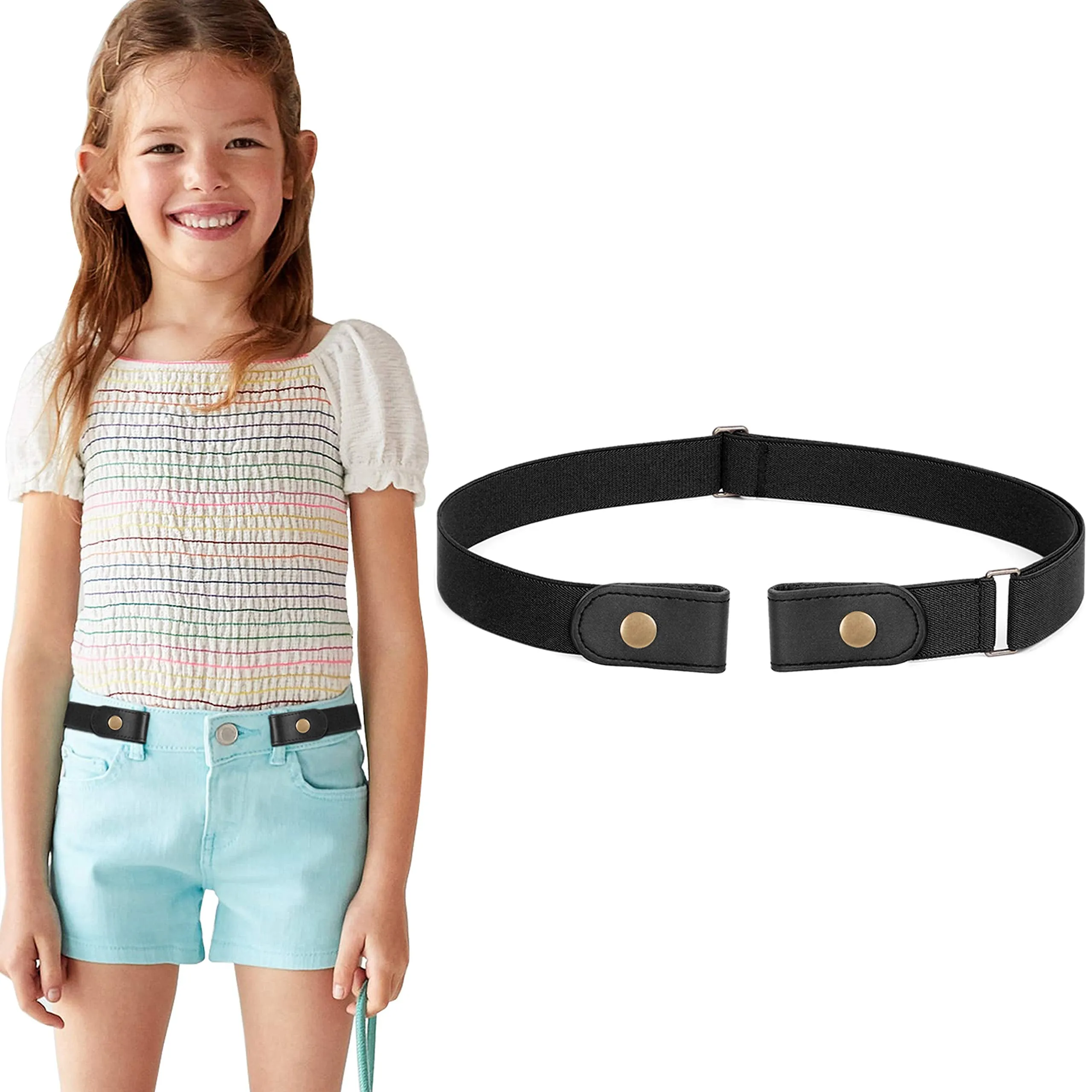 No Buckle Stretch Belt for Child Boys and Girls Buckle Free Kids Belt Up to 24 Inches