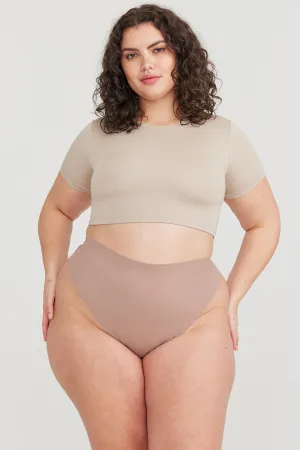 NO VPL HIGH WAISTED THONG - MOCHA