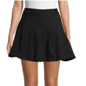 NWT We Wore What Tennis Skort SMALL Black Pleated High Waist Skirt Athletic Chic