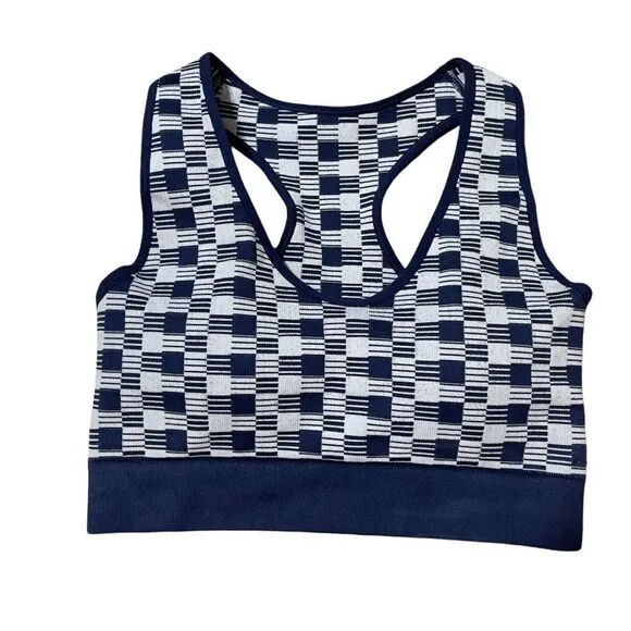 NWT KYOYO Blue Checkered Activewear Set LARGE