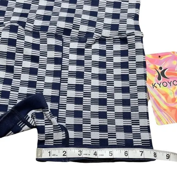 NWT KYOYO Blue Checkered Activewear Set LARGE