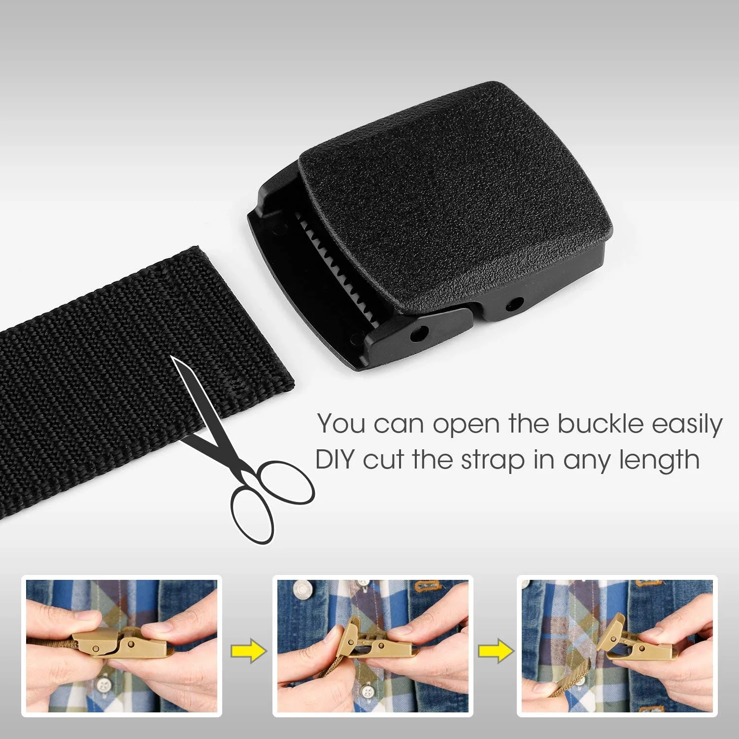 Nylon Canvas Breathable Military Tactical Men Waist Belt With Plastic Buckle  by JASGOOD