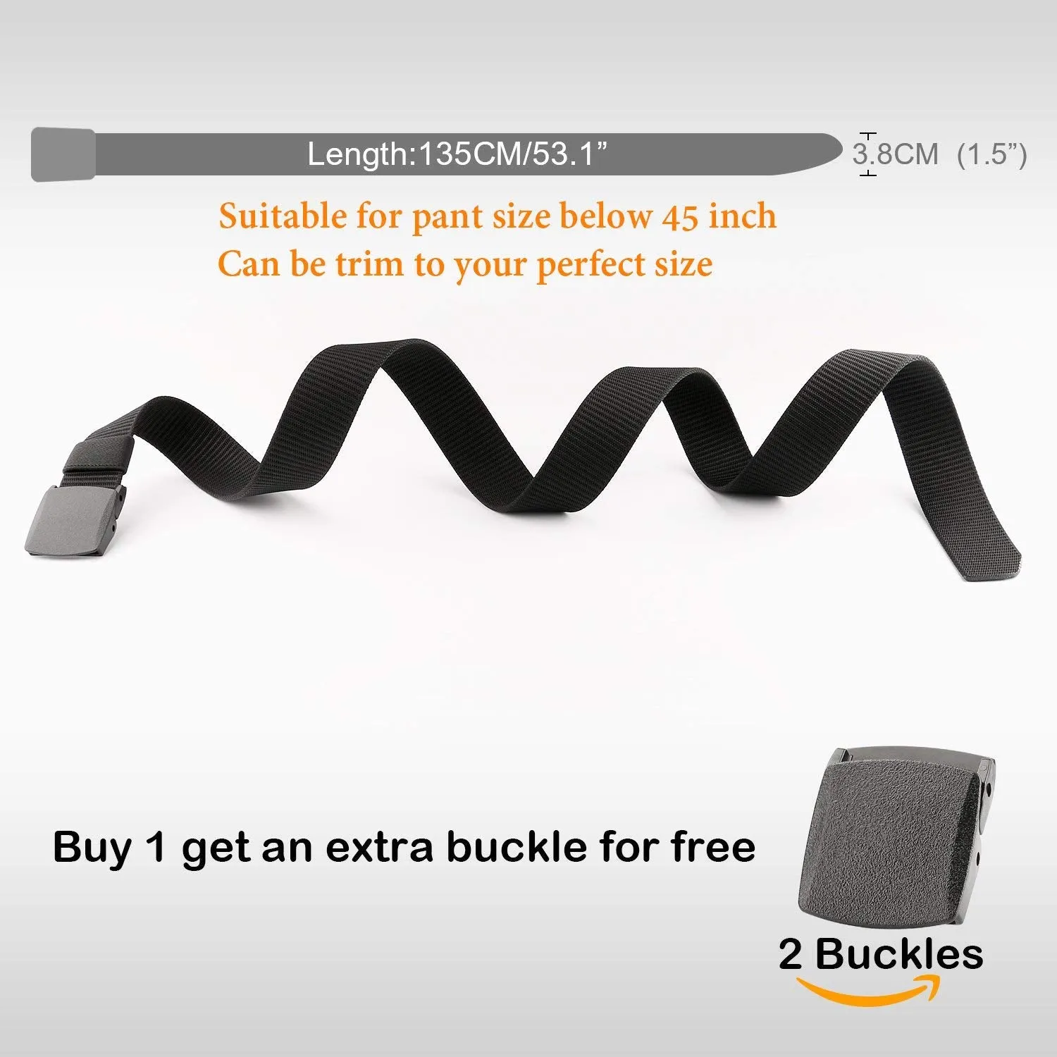 Nylon Canvas Breathable Military Tactical Men Waist Belt With Plastic Buckle  by JASGOOD