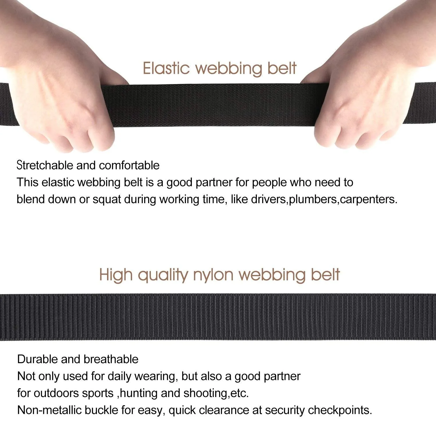 Nylon Canvas Breathable Military Tactical Men Waist Belt With Plastic Buckle  by JASGOOD