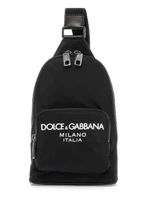 nylon shoulder bag with crossbody