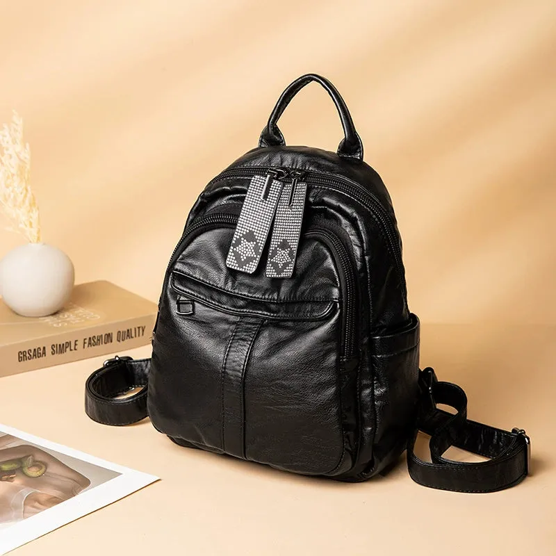 Obi-Time Women's Genuine Leather Backpack: Timeless Elegance for Every Occasion