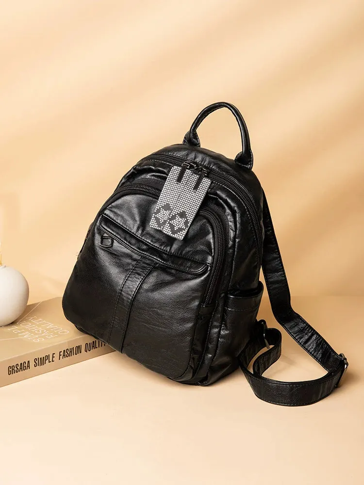 Obi-Time Women's Genuine Leather Backpack: Timeless Elegance for Every Occasion