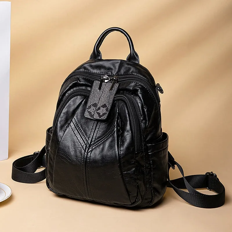 Obi-Time Women's Genuine Leather Backpack: Timeless Elegance for Every Occasion