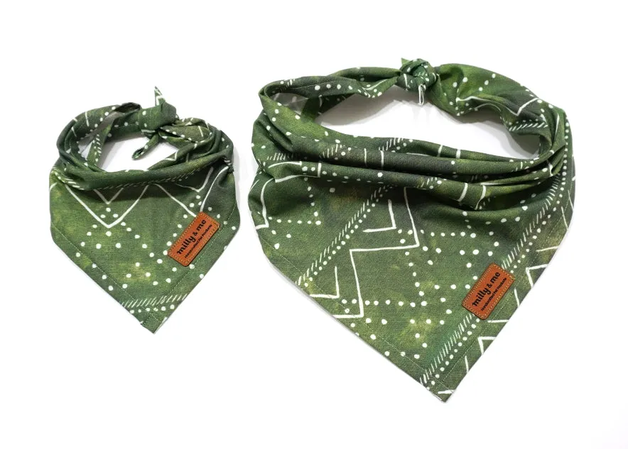 Olive GEO Mountains - Pet Bandana