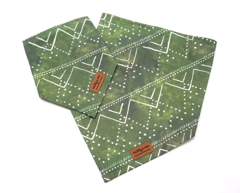 Olive GEO Mountains - Pet Bandana